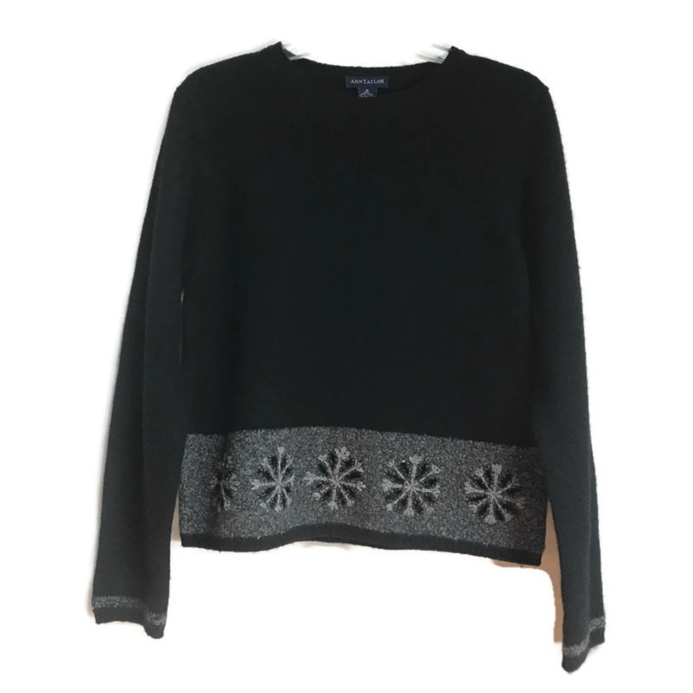 Ann Taylor Sweater Wool Cashmere Blend Crew Neck Womens Size Medium